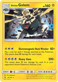 Alolan Golem - 42/145 (Cosmos Holo) 042/145 card from Blister Exclusives