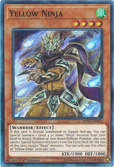 Yellow Ninja SHVA-EN012 card from Shadows in Valhalla