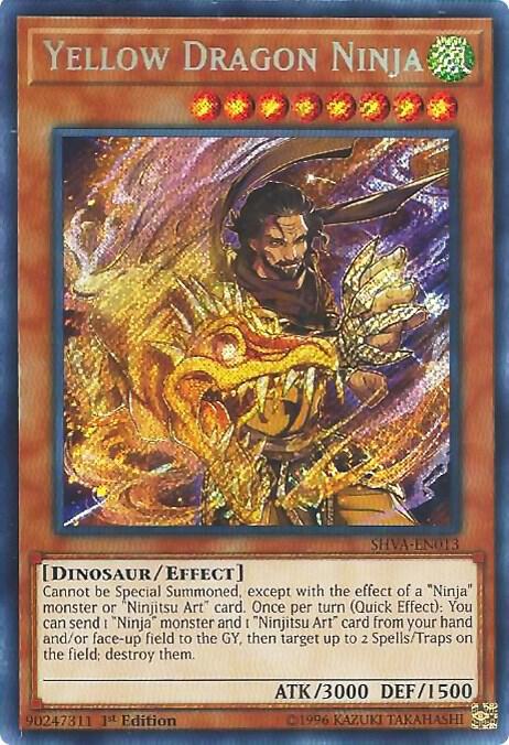 Yellow Dragon Ninja SHVA-EN013 card from Shadows in Valhalla