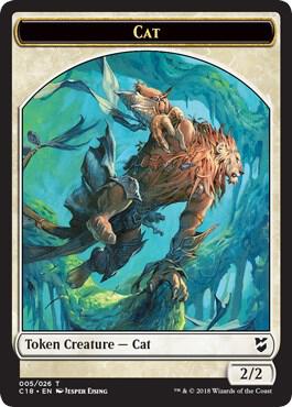 Cat // Soldier Double-Sided Token 5 // 6 card from Commander 2018