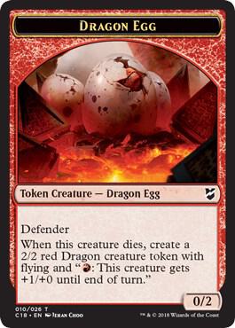 Dragon Egg // Dragon Double-Sided Token 10 // 11 card from Commander 2018