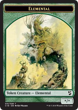 Elemental // Thopter Double-Sided Token 16 // 26 card from Commander 2018