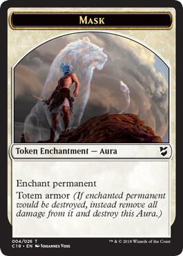 Mask // Horror Double-Sided Token 4 // 22 card from Commander 2018