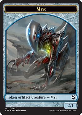Myr (007) // Thopter Double-Sided Token 7 // 8 card from Commander 2018