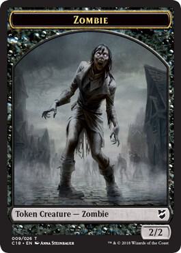 Zombie // Angel Double-Sided Token 9 // 3 card from Commander 2018