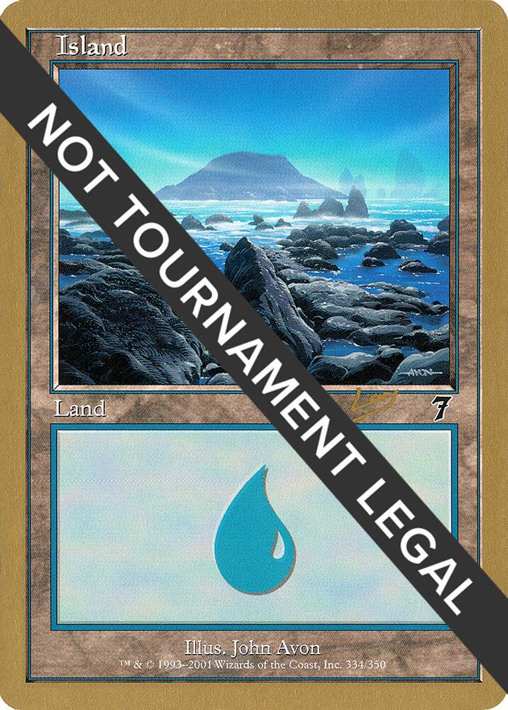 Island (334) - 2002 Raphael Levy (7ED) card from World Championship Decks