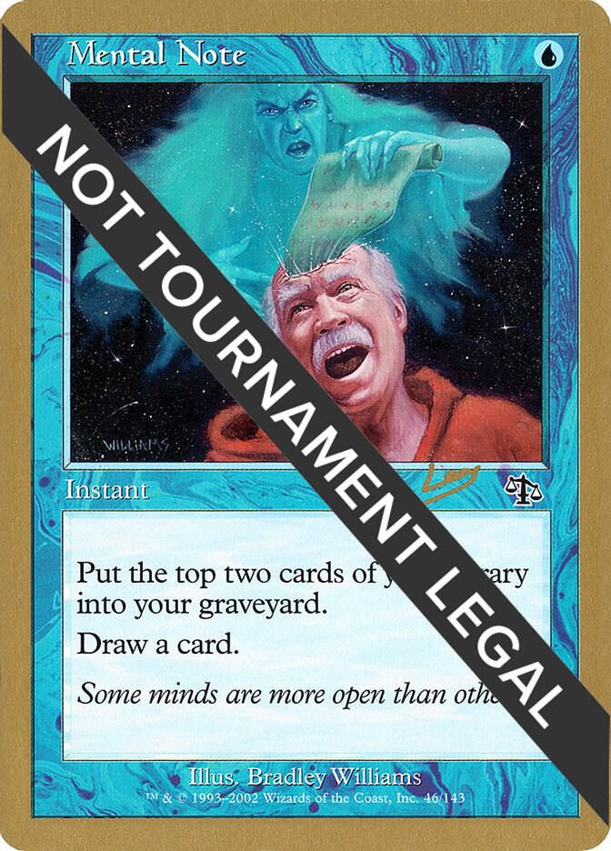 Mental Note - 2002 Raphael Levy (JUD) card from World Championship Decks