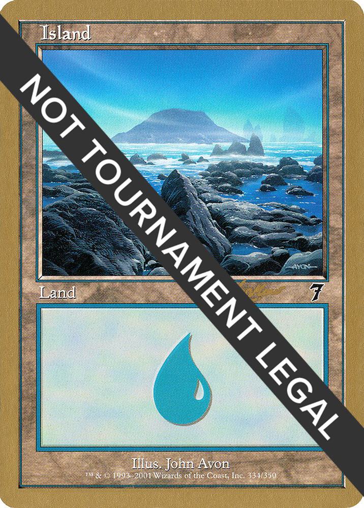 Island (334) - 2002 Sim Han How (7ED) card from World Championship Decks