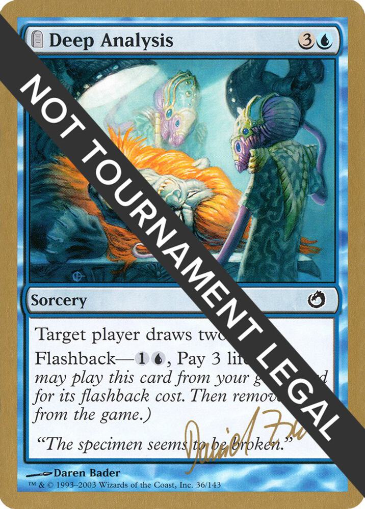 Deep Analysis - 2003 Daniel Zink (TOR) card from World Championship Decks