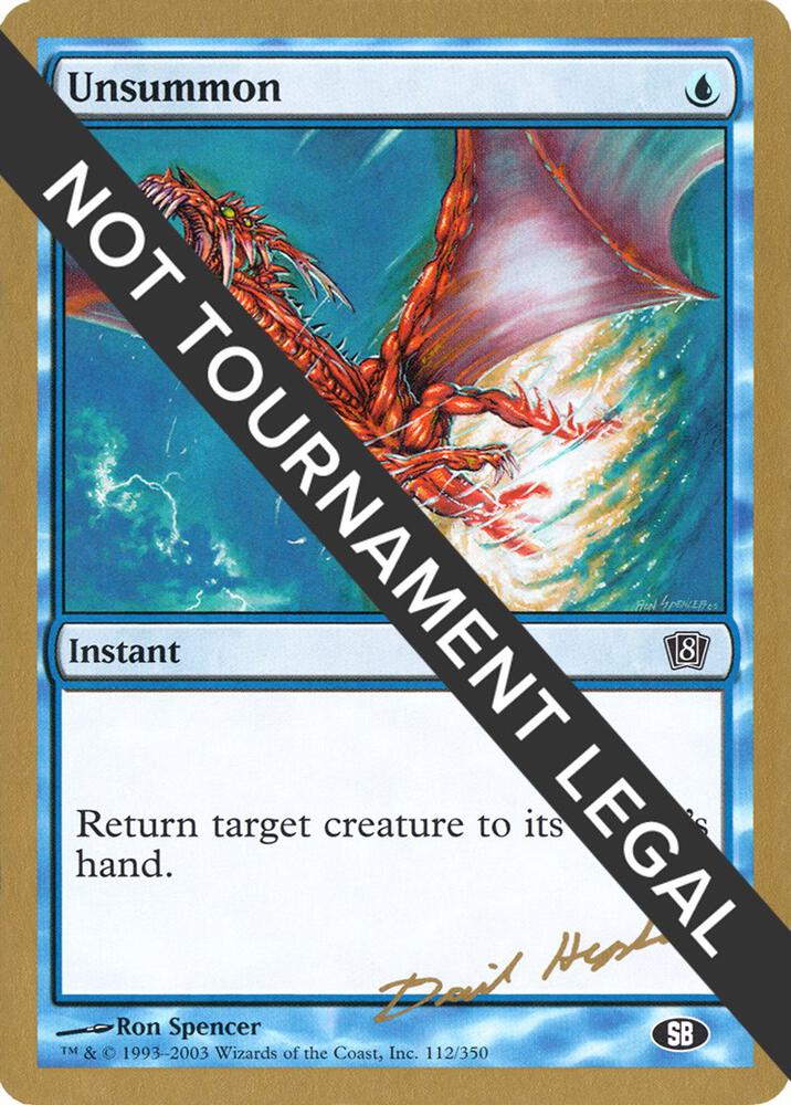 Unsummon - 2003 Dave Humpherys (8ED) (SB) card from World Championship Decks