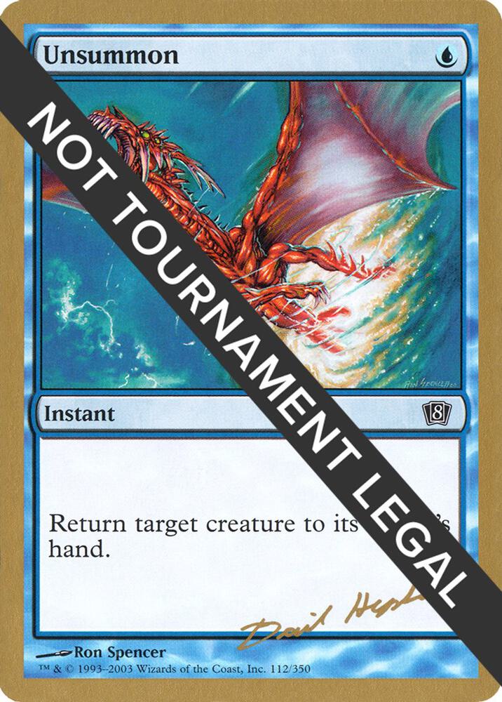 Unsummon - 2003 Dave Humpherys (8ED) card from World Championship Decks