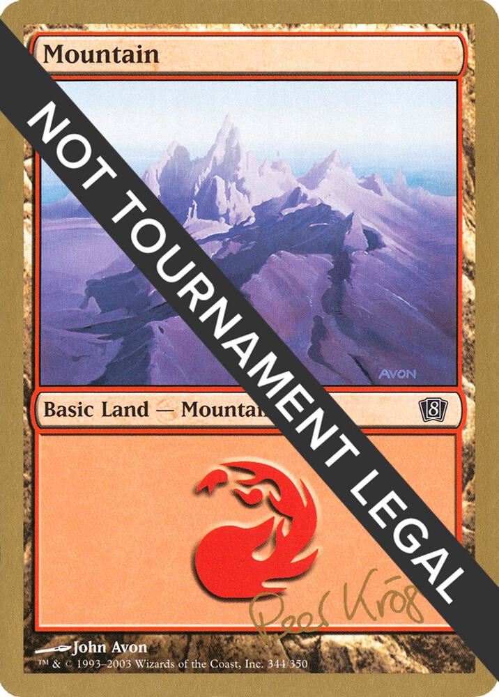 Mountain (344) - 2003 Peer Kroger (8ED) card from World Championship Decks