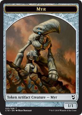 Myr (023) // Thopter Double-Sided Token 23 // 25 card from Commander 2018