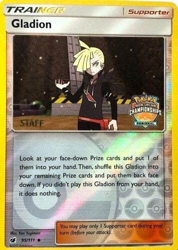 Gladion - 95/111 (Regional Championships) [Staff] 095/111 card from League & Championship Cards