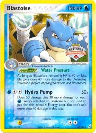 Blastoise - 14/100 (National Championships) 014/100 card from League & Championship Cards