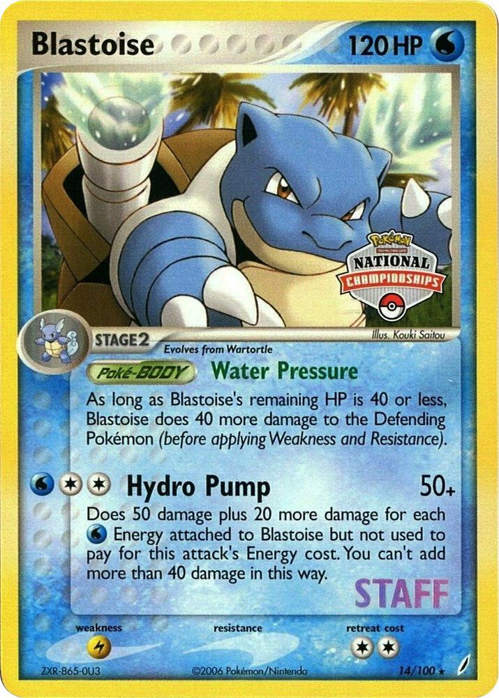 Blastoise - 14/100 (National Championships) [Staff] 014/100 card from League & Championship Cards