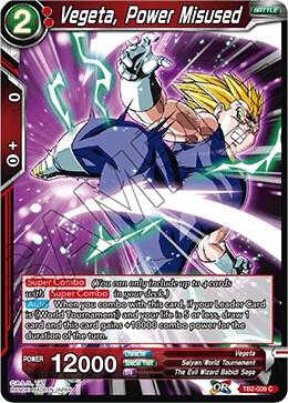 Vegeta, Power Misused TB2-006 card from World Martial Arts Tournament