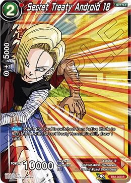 Secret Treaty Android 18 TB2-009 card from World Martial Arts Tournament