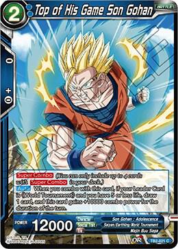 Top of His Game Son Gohan TB2-021 card from World Martial Arts Tournament