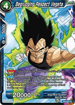 Begrudging Respect Vegeta TB2-025 card from World Martial Arts Tournament
