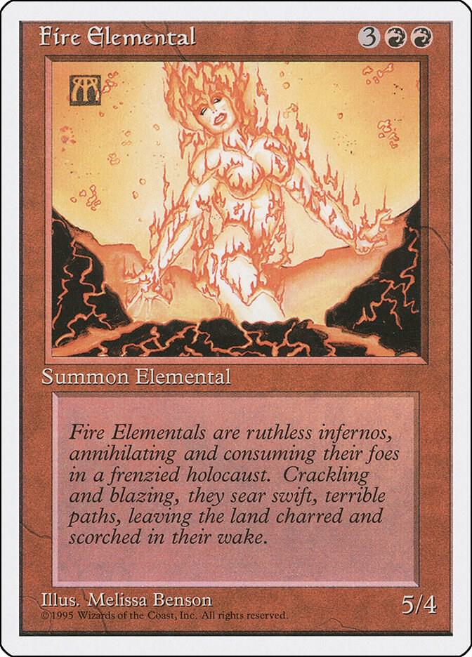 Fire Elemental card from Fourth Edition