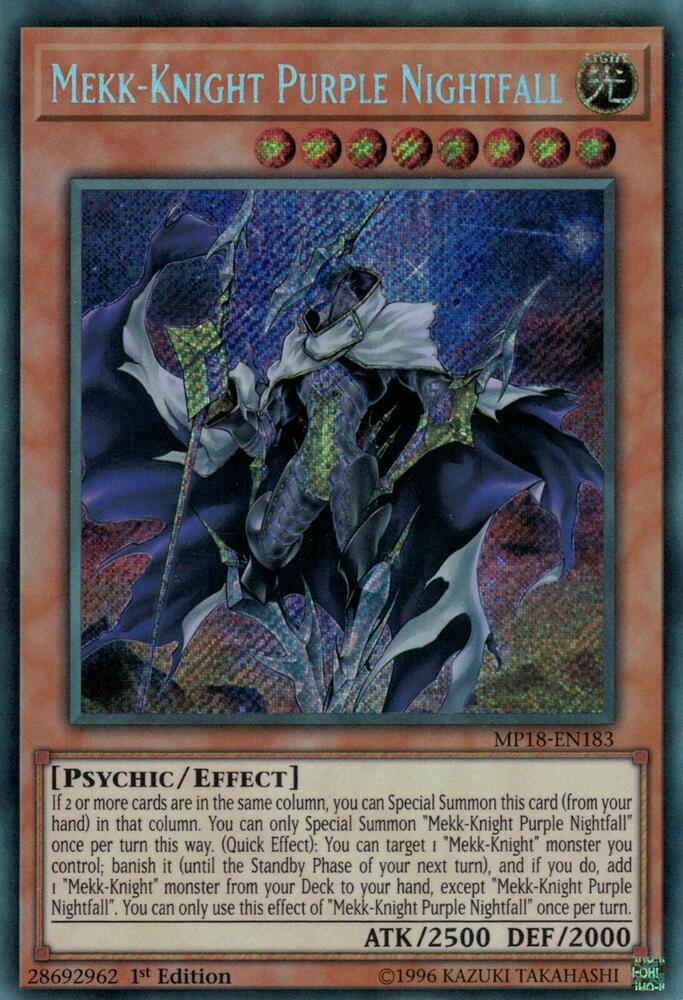 Mekk-Knight Purple Nightfall MP18-EN183 card from 2018 Mega-Tins Mega Pack