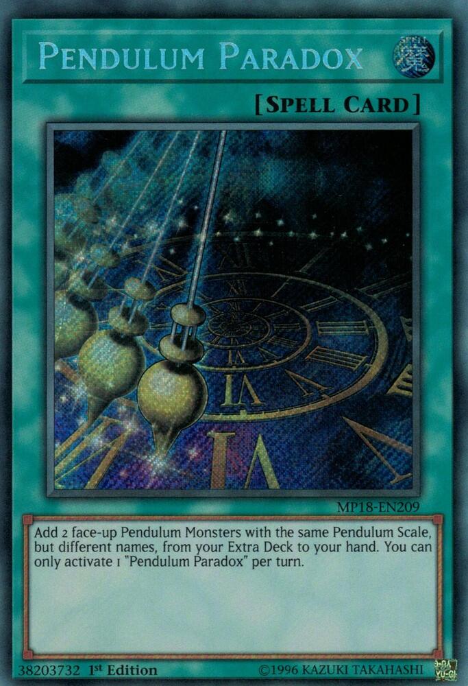 Pendulum Paradox MP18-EN209 card from 2018 Mega-Tins Mega Pack