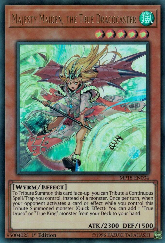 Majesty Maiden, the True Dracocaster MP18-EN004 card from 2018 Mega-Tins Mega Pack