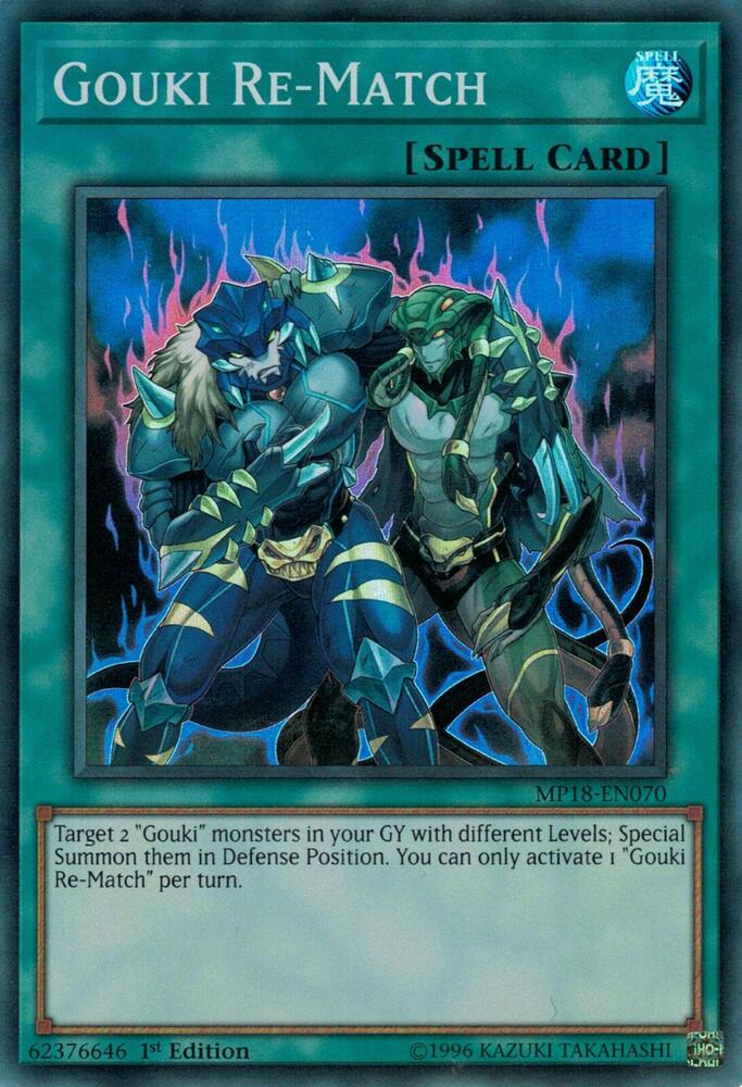 Gouki Re-Match MP18-EN070 card from 2018 Mega-Tins Mega Pack