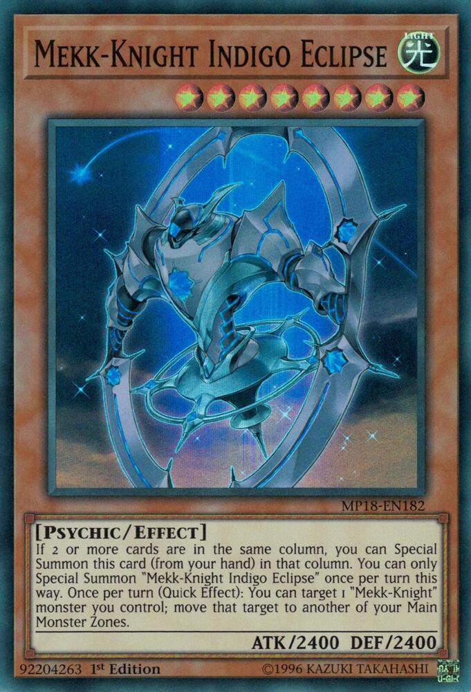 Mekk-Knight Indigo Eclipse MP18-EN182 card from 2018 Mega-Tins Mega Pack