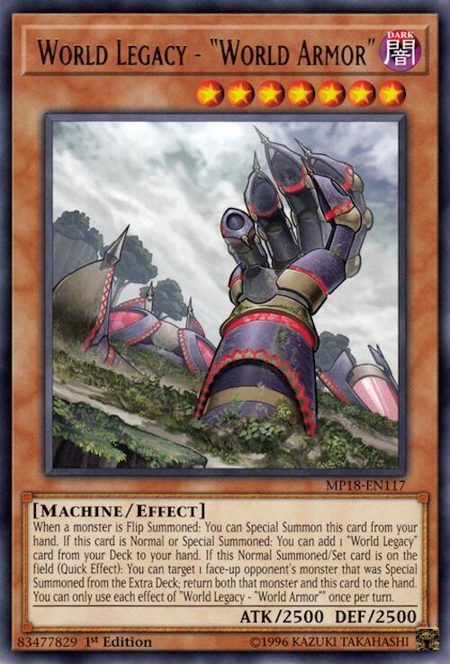 World Legacy - "World Armor" MP18-EN117 card from 2018 Mega-Tins Mega Pack