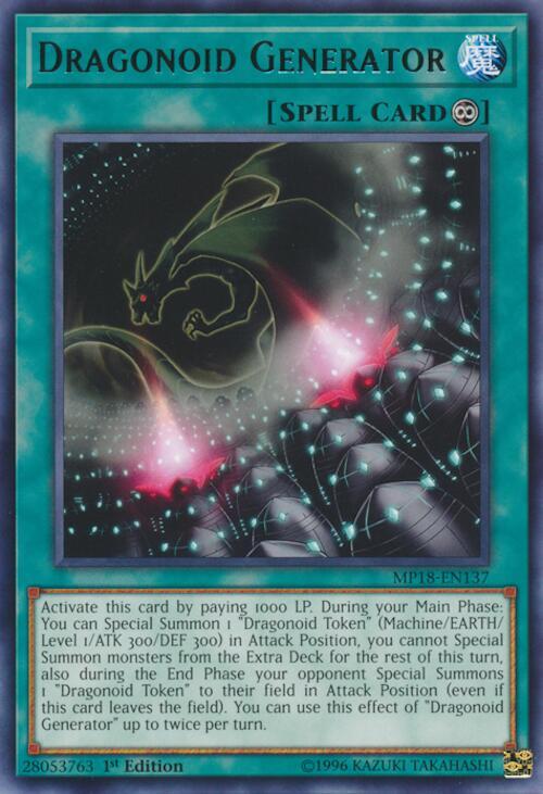 Dragonoid Generator MP18-EN137 card from 2018 Mega-Tins Mega Pack