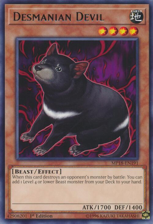 Desmanian Devil MP18-EN191 card from 2018 Mega-Tins Mega Pack
