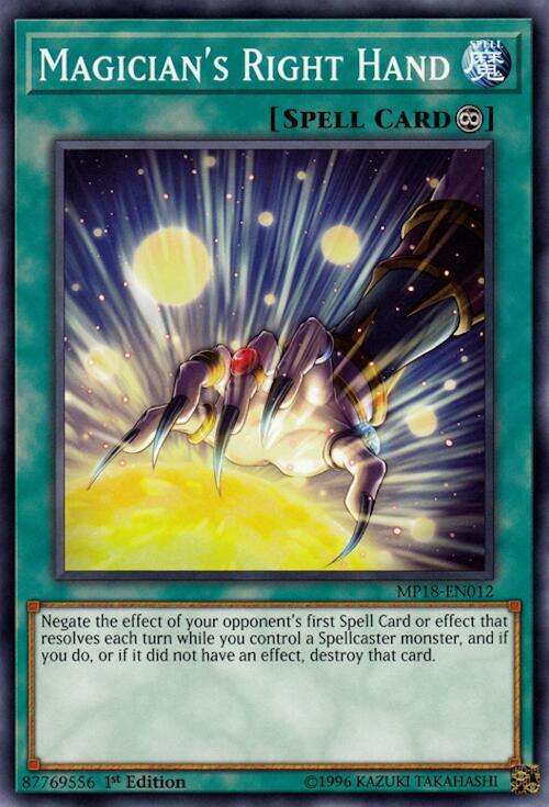 Magician's Right Hand MP18-EN012 card from 2018 Mega-Tins Mega Pack