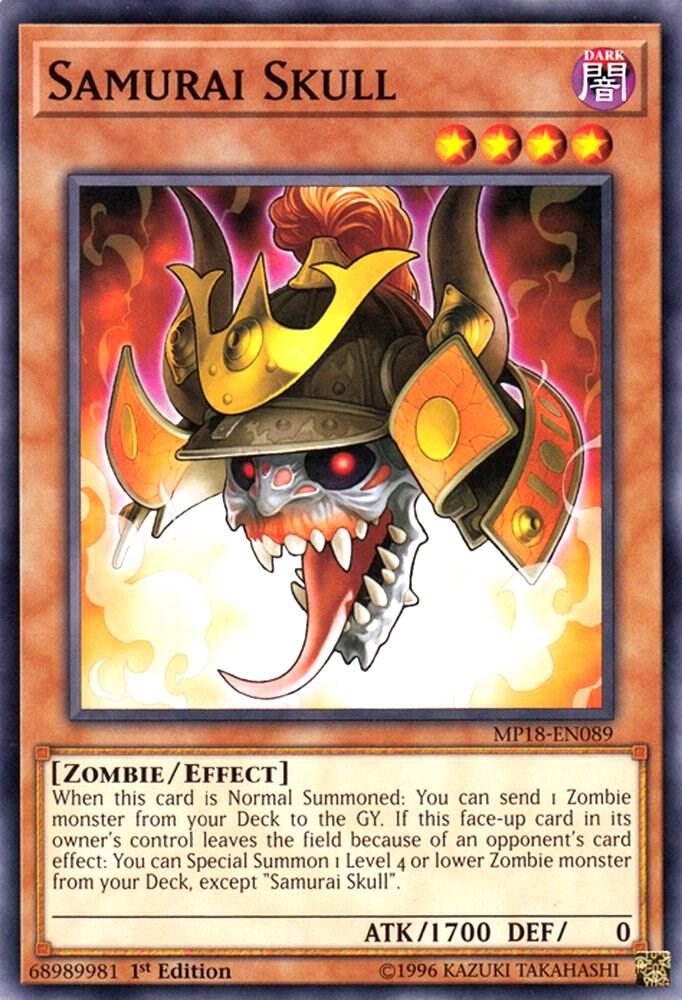 Samurai Skull MP18-EN089 card from 2018 Mega-Tins Mega Pack