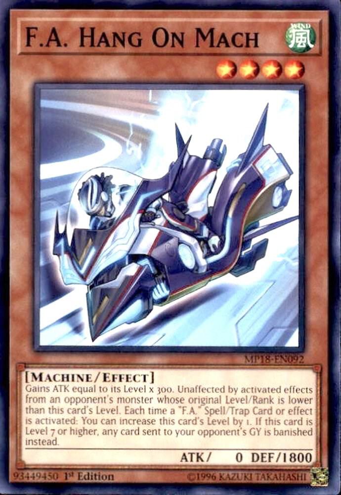 F.A. Hang On Mach MP18-EN092 card from 2018 Mega-Tins Mega Pack