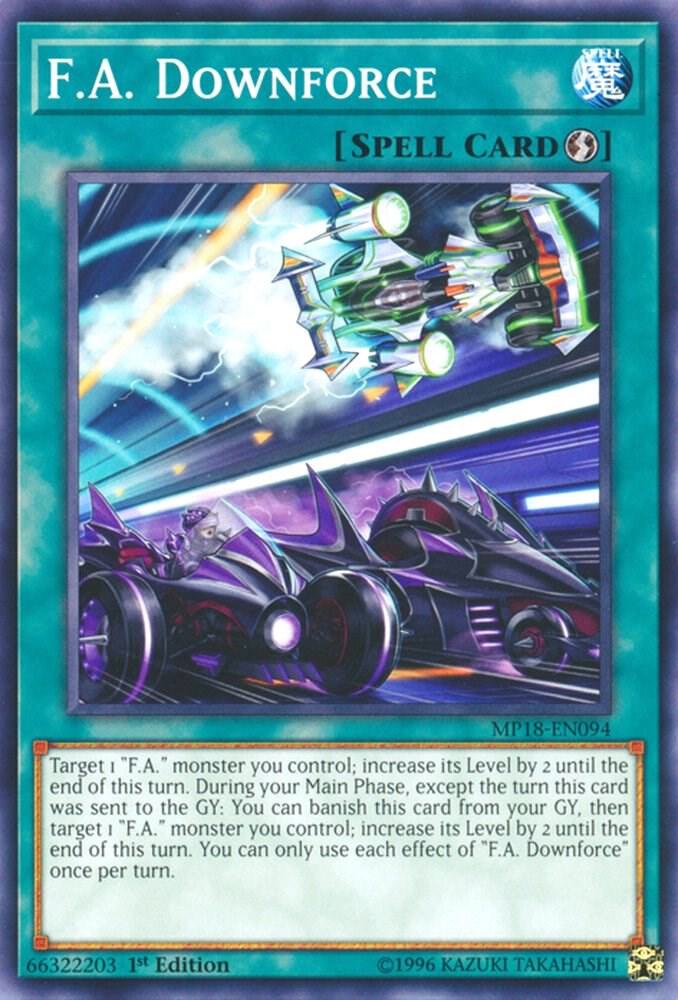 F.A. Downforce MP18-EN094 card from 2018 Mega-Tins Mega Pack