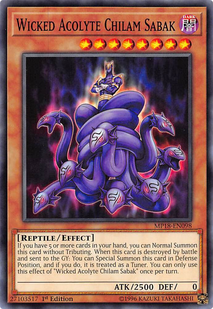 Wicked Acolyte Chilam Sabak MP18-EN098 card from 2018 Mega-Tins Mega Pack