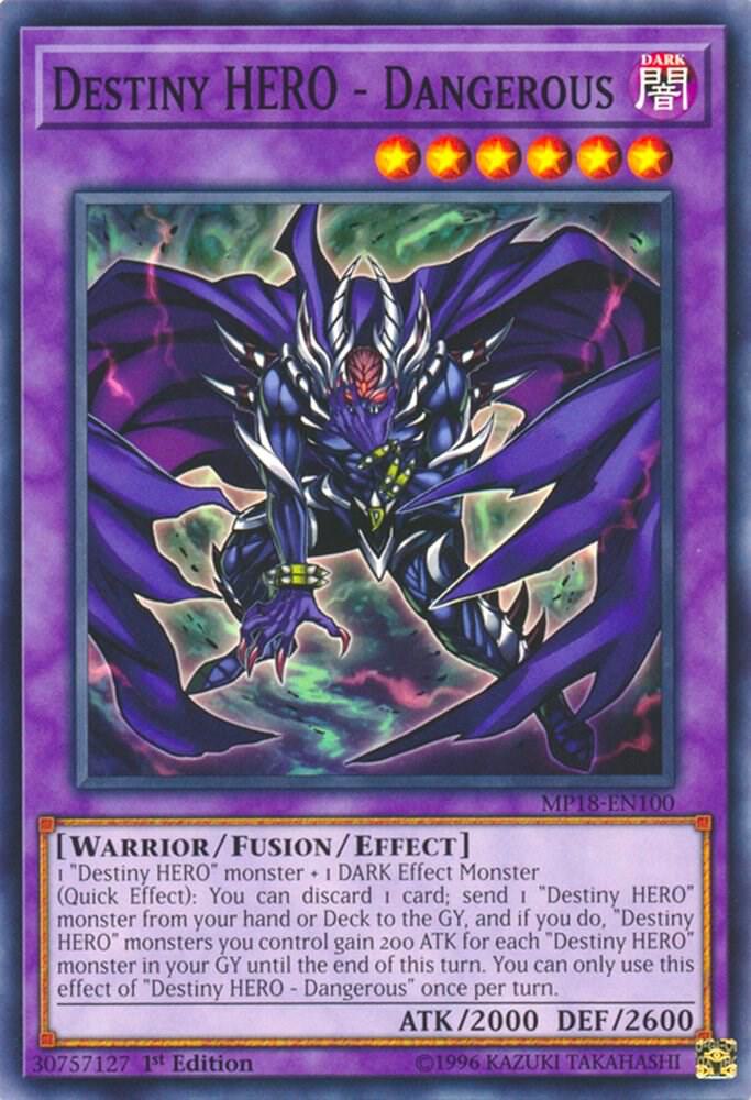 Destiny HERO - Dangerous MP18-EN100 card from 2018 Mega-Tins Mega Pack