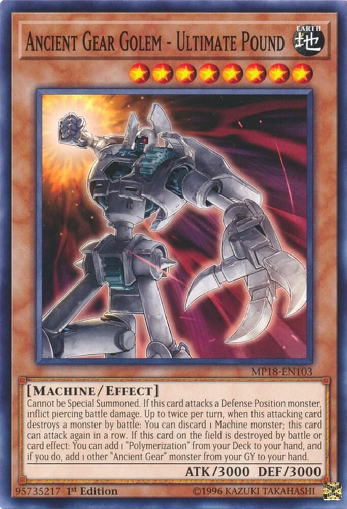 Ancient Gear Golem - Ultimate Pound MP18-EN103 card from 2018 Mega-Tins Mega Pack
