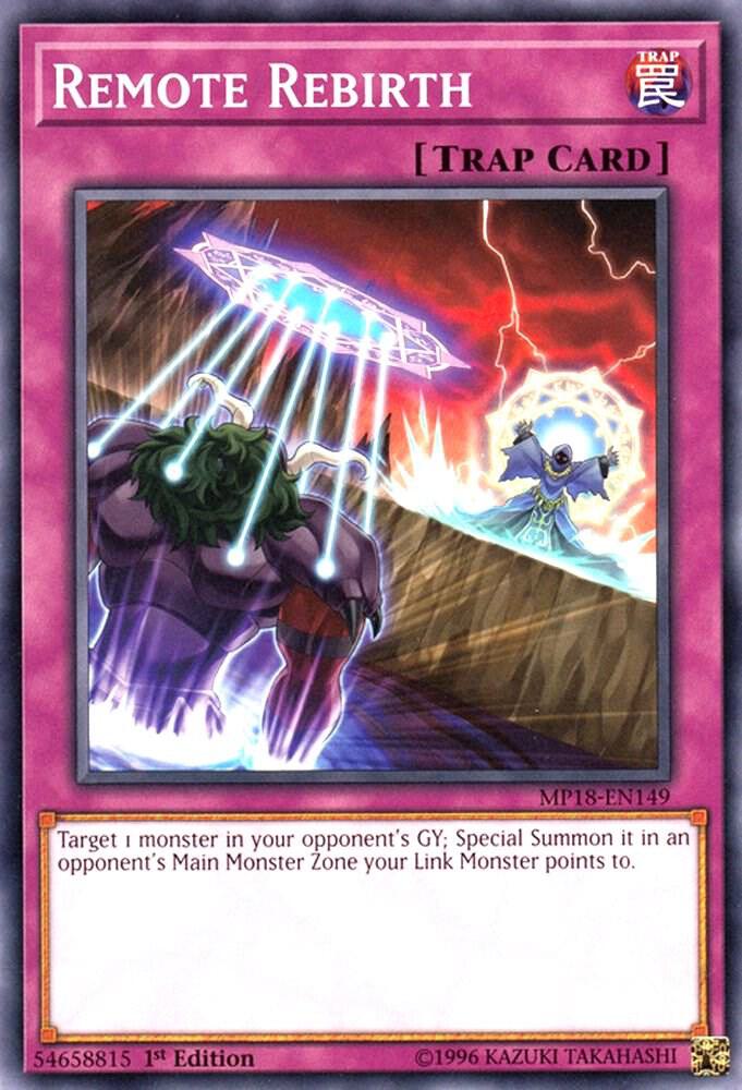 Remote Rebirth MP18-EN149 card from 2018 Mega-Tins Mega Pack