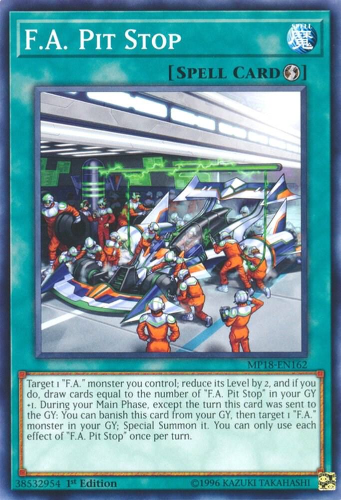 F.A. Pit Stop MP18-EN162 card from 2018 Mega-Tins Mega Pack