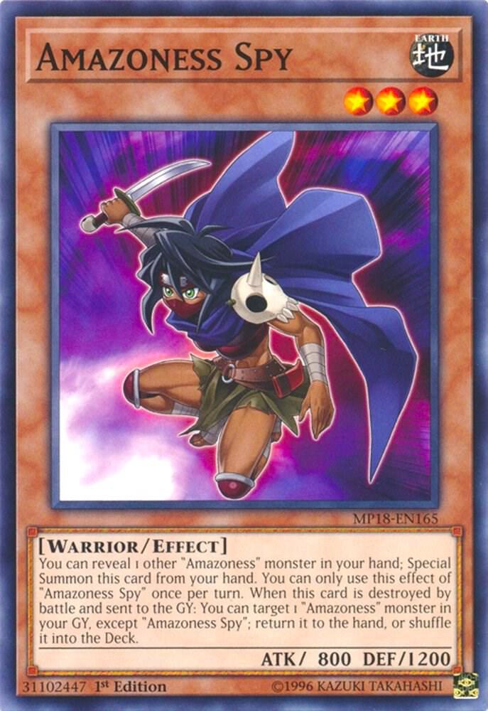 Amazoness Spy MP18-EN165 card from 2018 Mega-Tins Mega Pack