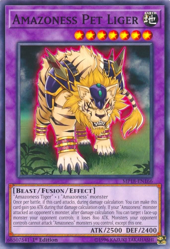 Amazoness Pet Liger MP18-EN166 card from 2018 Mega-Tins Mega Pack