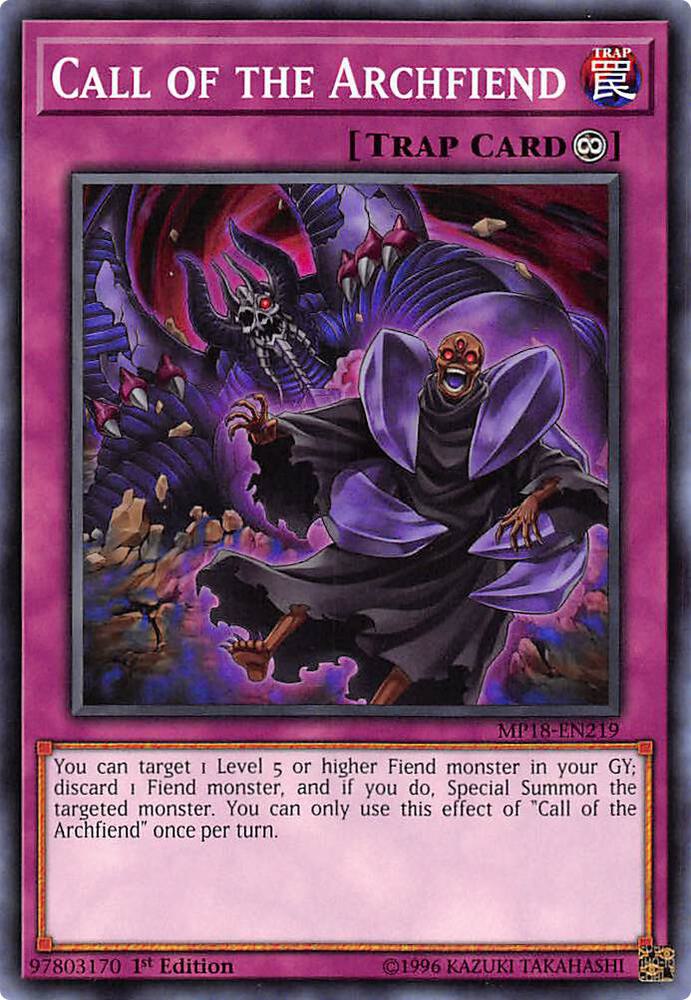 Call of the Archfiend MP18-EN219 card from 2018 Mega-Tins Mega Pack
