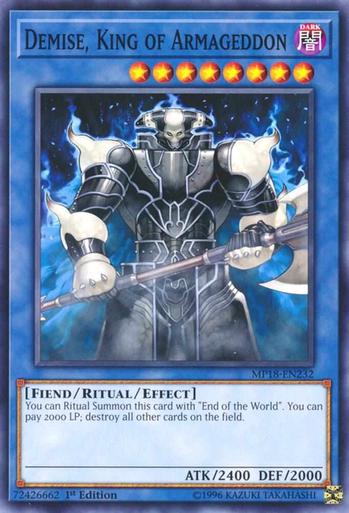 Demise, King of Armageddon MP18-EN232 card from 2018 Mega-Tins Mega Pack