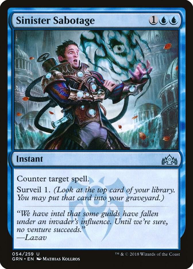 Sinister Sabotage 54 card from Guilds of Ravnica