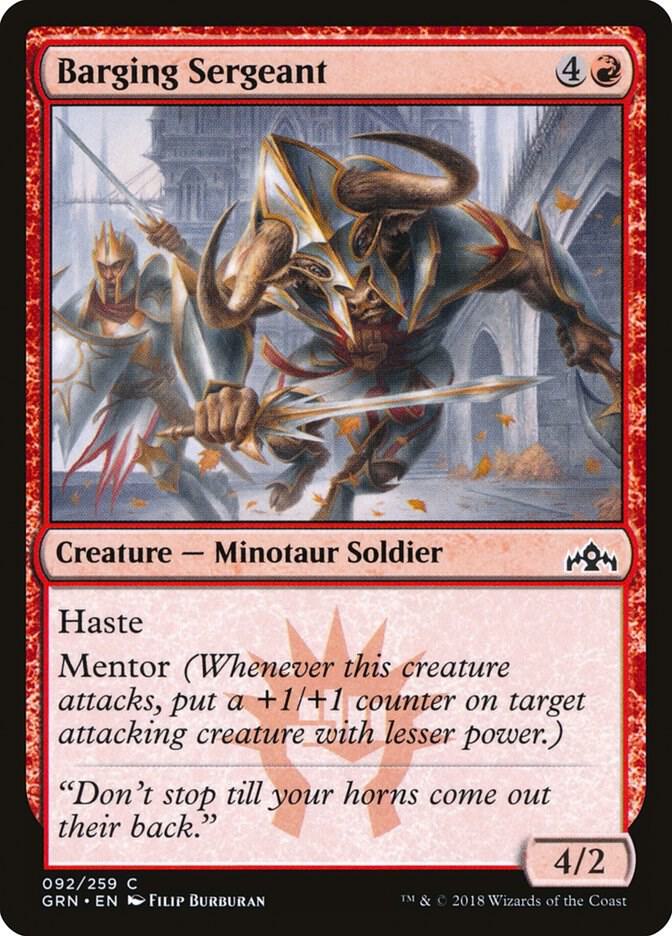 Barging Sergeant 92 card from Guilds of Ravnica