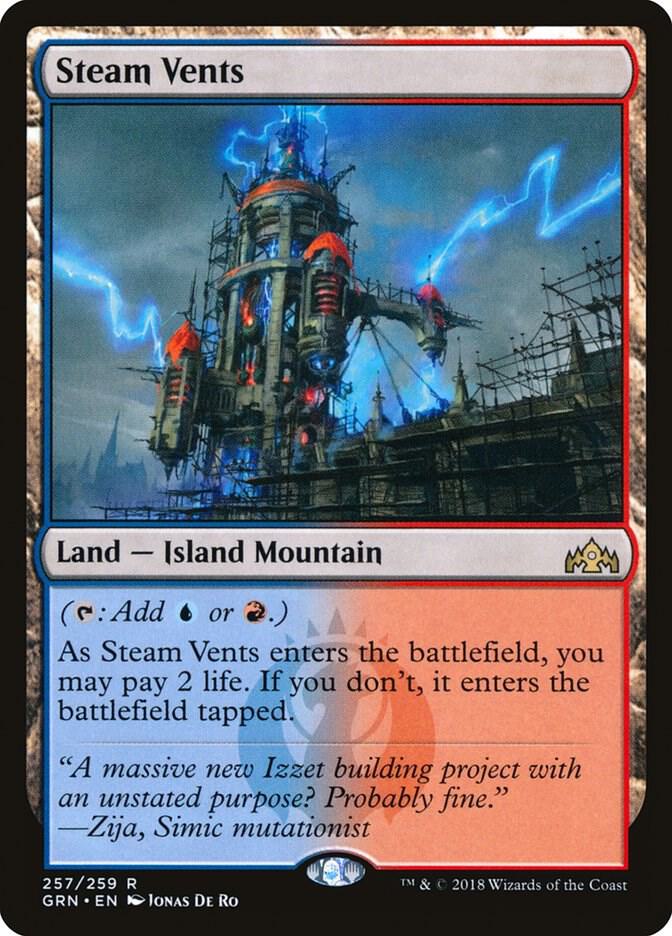 Steam Vents 257 card from Guilds of Ravnica
