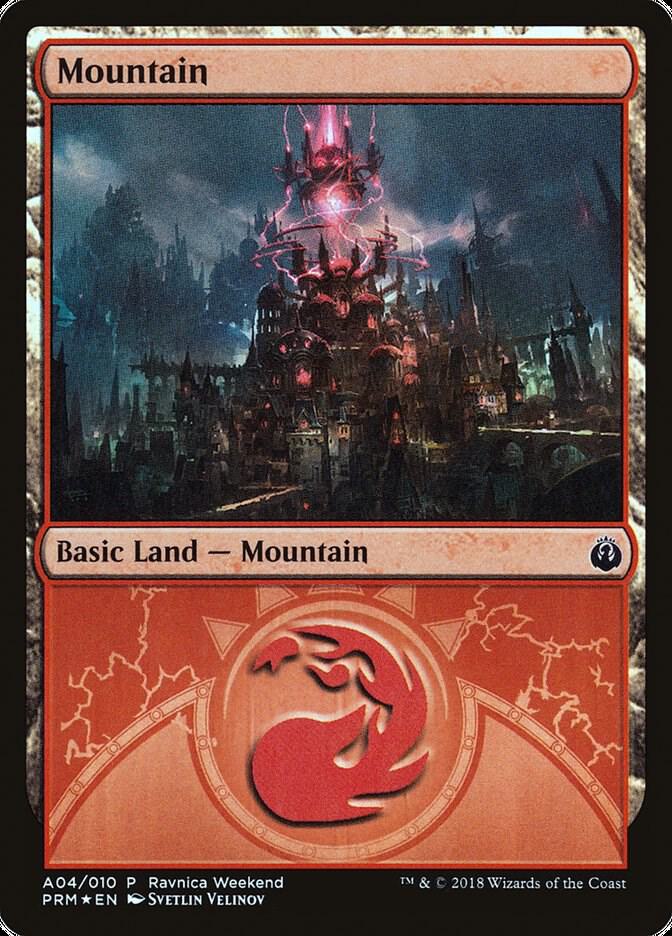 Mountain - Izzet (A04) 4 card from Launch Party & Release Event Promos